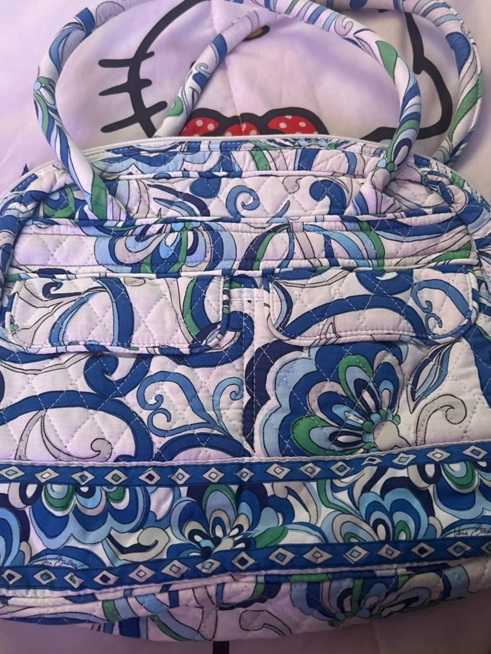 Vera Bradley Blue & Green Quilted Floral Tote